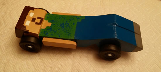 Minecraft pinewood derby car