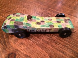 Minecraft pinewood derby car