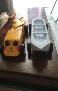 Pikachu racer and canoe