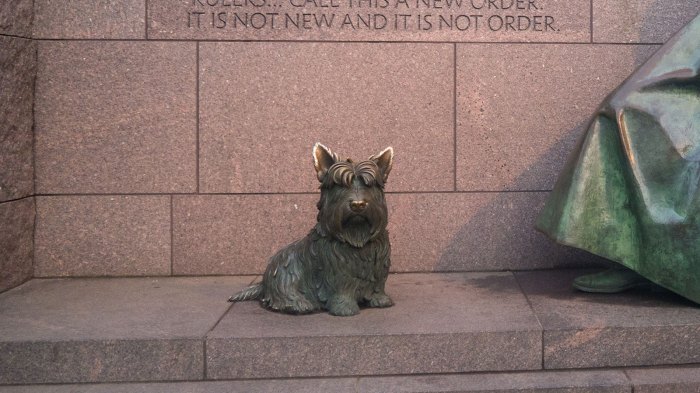 FDR's dog Fala at the memorial in Washington DC