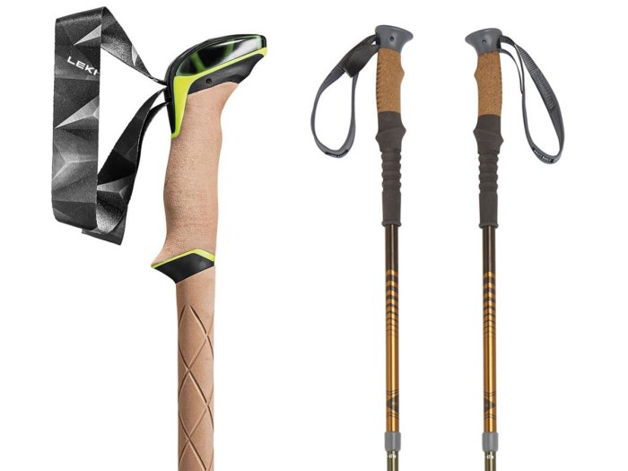 two examples of hiking sticks or trekking poles