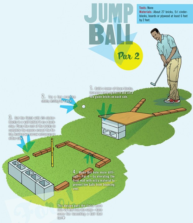 jump ball hole design for putt putt golf