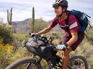 Lael Wilcox on a bike