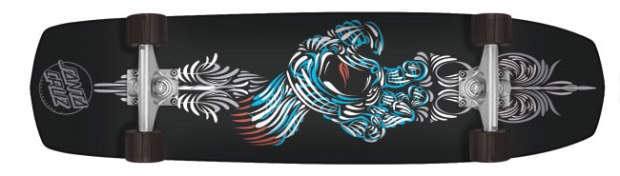 Santa Cruz Pinhand Cruzer ($173; nhsfunfactory.com): Deck is 9.25" x 34.83" with Krux 6.0 trucks and 60 mm wheels (78a).