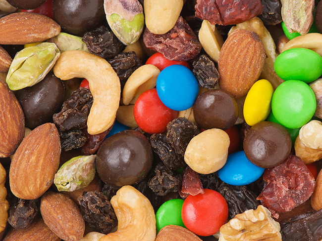 close up photo of trail mix ingredients